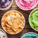 ice cream in containers